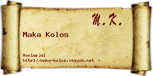 Maka Kolos névjegykártya